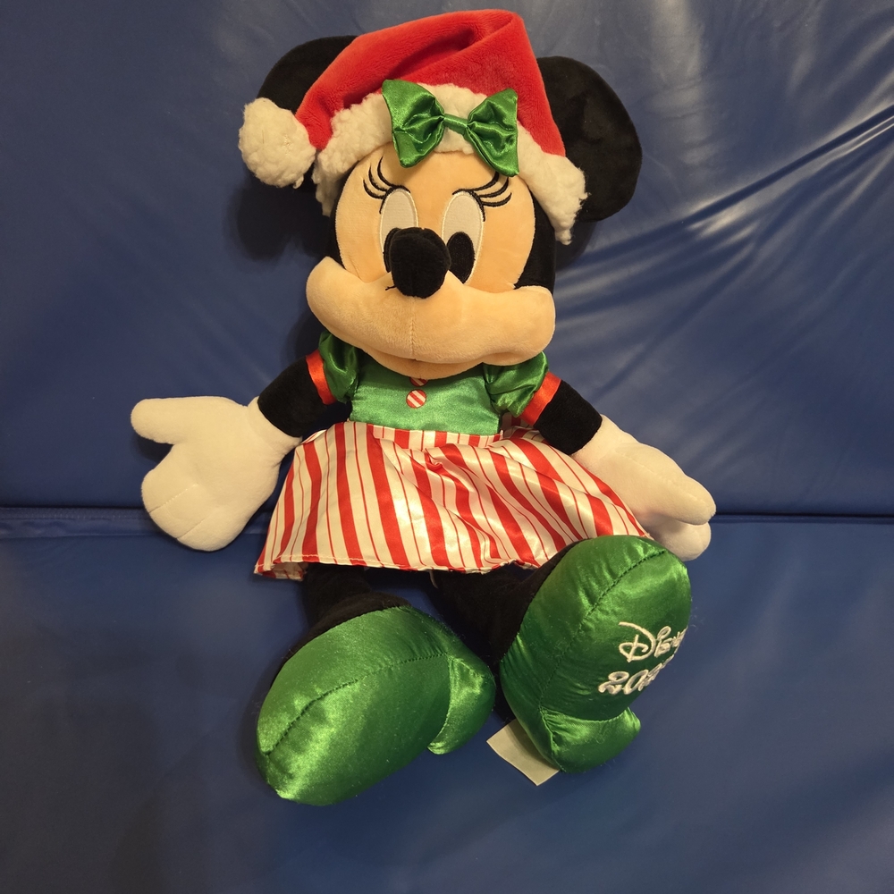 Disney Festive Minnie Mouse Plush with Green and Red Outfit